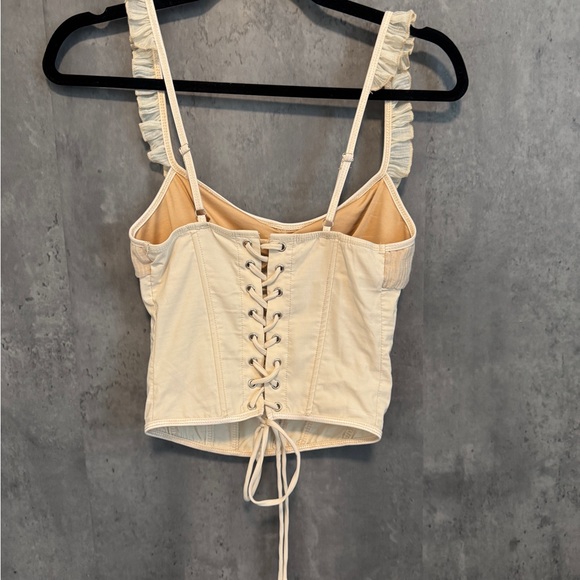 Cream Ruffled Corset Top - Picture 3 of 4